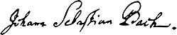 Signature of JS Bach