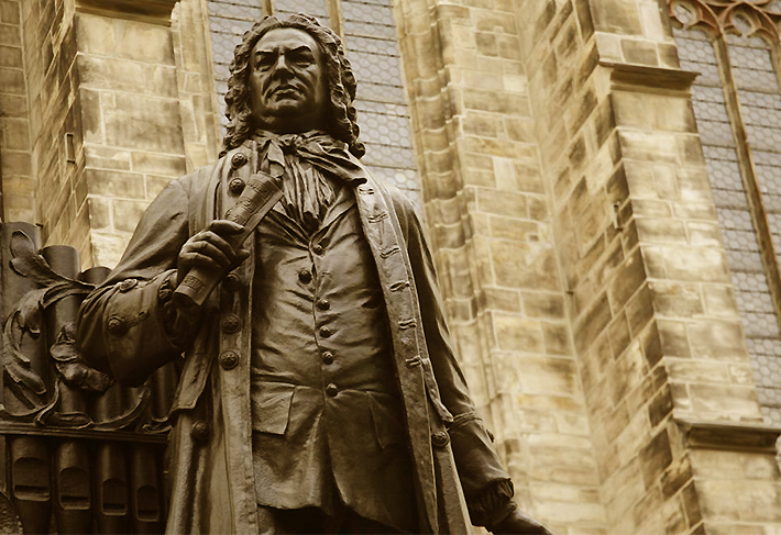 Statue et buste de Johann Sebastian Bach à Leipzig