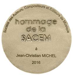 Médaille de la Sacem décernée à Jean-Christian Michel Compositeur définitif