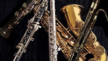 vents : cuivres & bois : clarinette, hautbois, basson, saxophone, flûte.