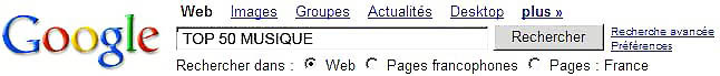 Top 50 musique google 