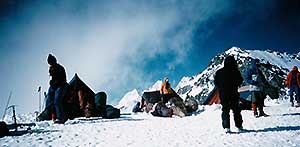 Tawesche's base camp in the Himalayas
