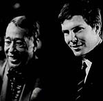 Jean-Christian Michel avec Duke Ellington, célèbre compositeur et chef d'orchestre noir américain.